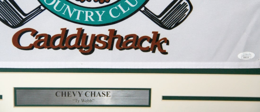 Chevy Chase Signed Caddyshack Golf Flag Framed JSA Authenticated - 3