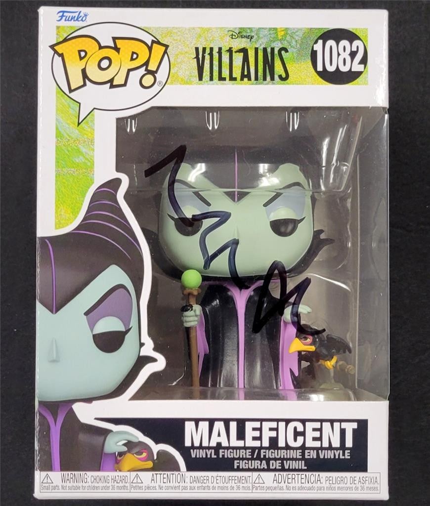Beckett Authenticated Maleficent Funko Pop 1082 Signed by Angelina Jolie: Beckett Authenticated Maleficent Funko Pop 1082 Signed by Angelina Jolie This original Disney Maleficent Funko Pop! figure, number 1082, has been personally signed by Angelina Jolie. The autograph is 