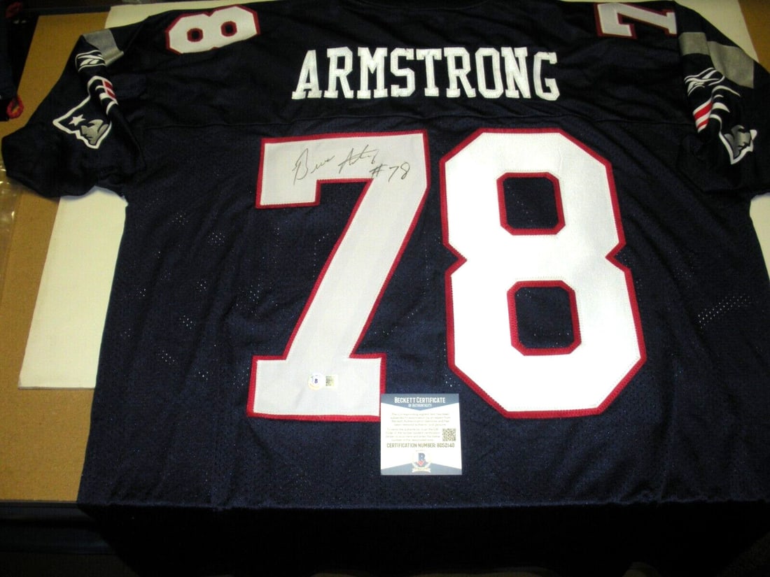 Bruce Armstrong Autographed Reebok Patriots Jersey with Beckett COA (1 of 2)
