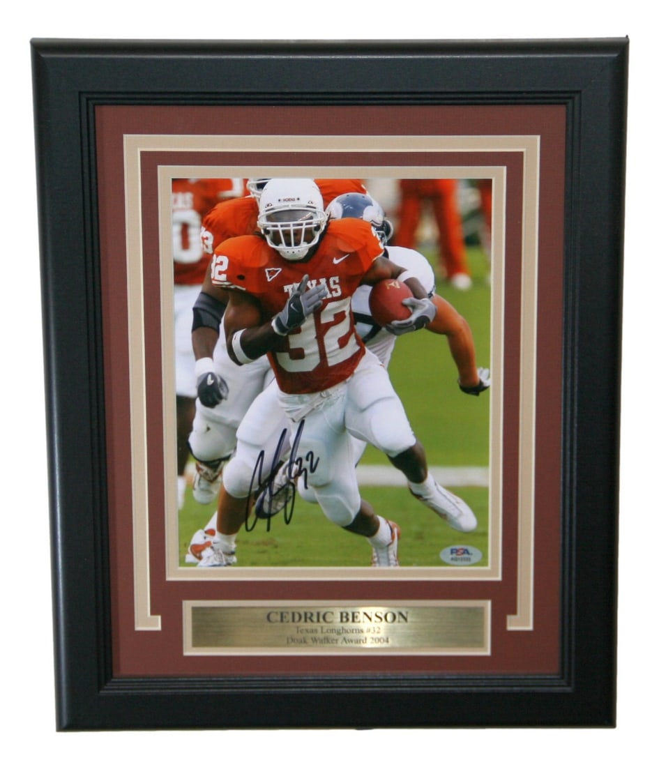 Framed 8x10 Texas Longhorns Photo Signed by Cedric Benson PSA Authenticated (1 of 2)