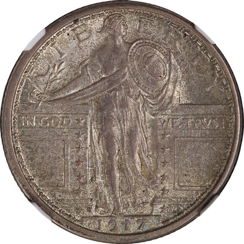 NGC AU58 FH 1917-D Standing Liberty Quarter Silver Type 1: NGC AU58 FH 1917-D Standing Liberty Quarter Silver Type 1 This 1917-D Type 1 Standing Liberty Quarter is graded AU58 FH by NGC. The coin features attractive luster, strong strike, and pleasing surface