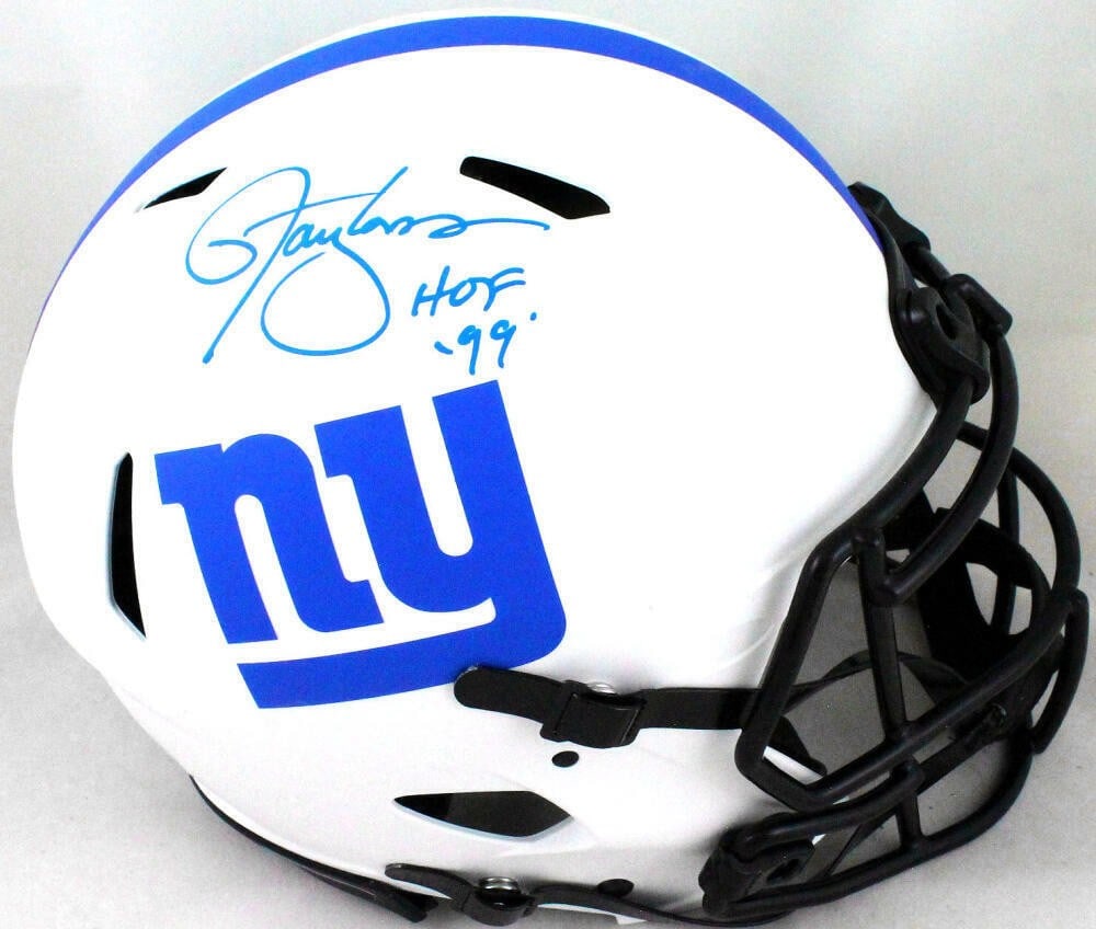 Lawrence Taylor Autographed New York Giants Full Size Lunar Helmet Beckett Authenticated (1 of 5)