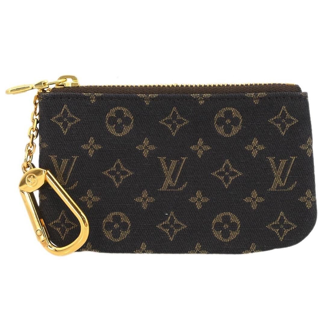 Monogram Mini Lin Coin Wallet by Louis Vuitton in Brown Canvas: Monogram Mini Lin Coin Wallet by Louis Vuitton in Brown Canvas This Louis Vuitton Monogram Mini Lin Pochette Cles coin case is crafted from brown canvas and features the iconic monogram pattern. Desig