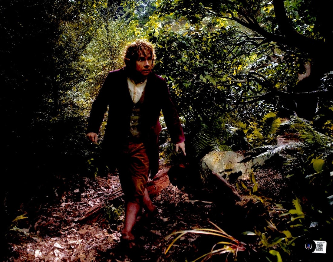 Martin Freeman Signed 11x14 Bilbo Baggins Photo Beckett Certified: Martin Freeman Signed 11x14 Bilbo Baggins Photo Beckett Certified This stunning 11x14 photograph features Martin Freeman, who portrayed "Bilbo Baggins" in the acclaimed Lord of the Rings and Hobbit fi