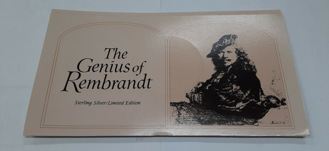 Bridal Couple Sterling Silver Proof Medal Rembrandt Series in Franklin Mint Card (1 of 5)