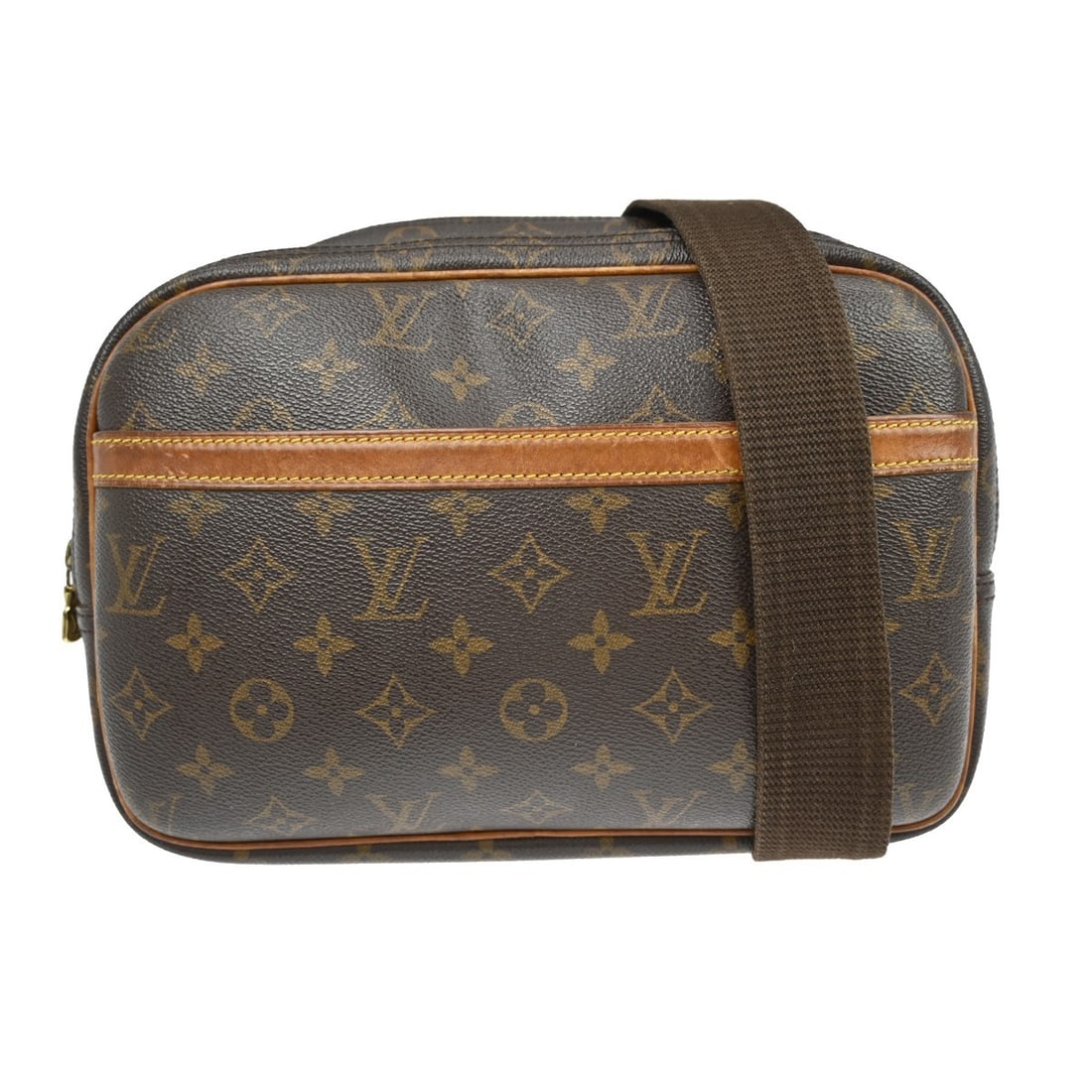Reporter Crossbody in Monogram Canvas by Louis Vuitton: Reporter Crossbody in Monogram Canvas by Louis Vuitton This Louis Vuitton Reporter Bag features the iconic Monogram canvas and is designed for unisex use. The bag is brown in color and crafted from du