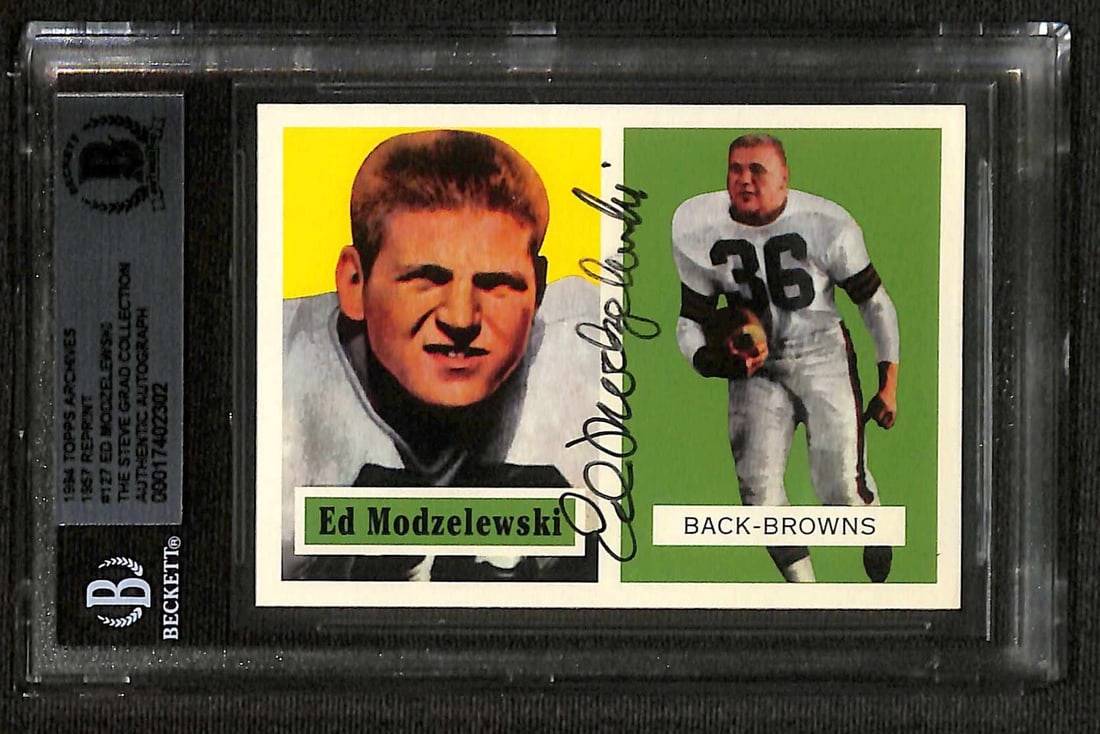 Ed Modzelewski Signed 1994 Topps Archives 1957 #127 Card Beckett Authenticated (1 of 1)