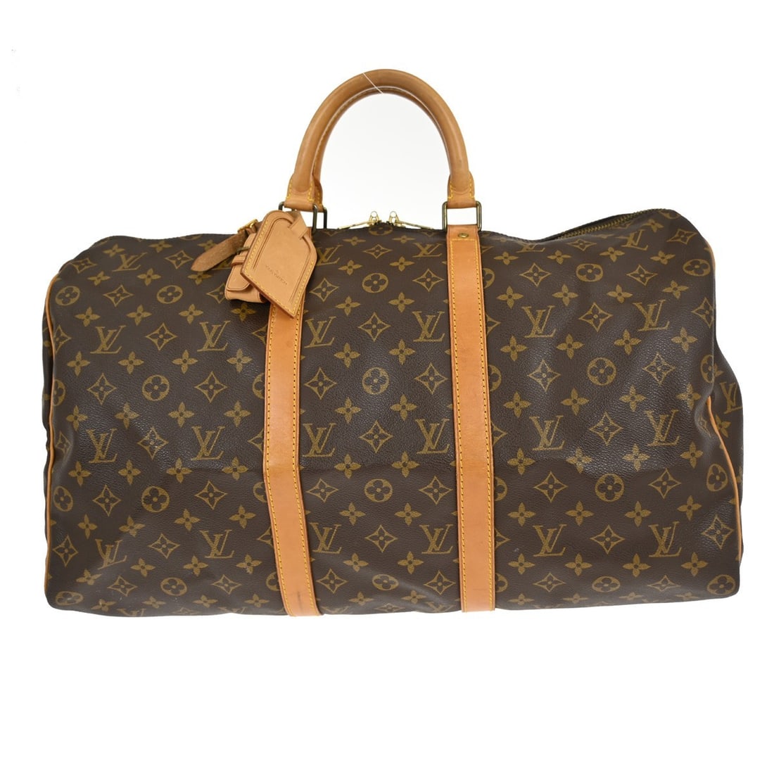 Louis Vuitton Keepall Brown Canvas Unisex Travel Bag 50cm: Louis Vuitton Keepall Brown Canvas Unisex Travel Bag 50cm This Louis Vuitton Keepall bag features the iconic monogram canvas in brown. Designed for unisex use, it is crafted from durable canvas and in