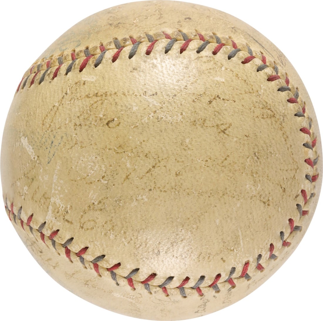 1929 Philadelphia Athletics Team Signed Baseball with PSA LOA: 1929 Philadelphia Athletics Team Signed Baseball with PSA LOA This is an original official American League baseball signed in black ink by twenty-four members of the legendary 1929 World Champion Phil