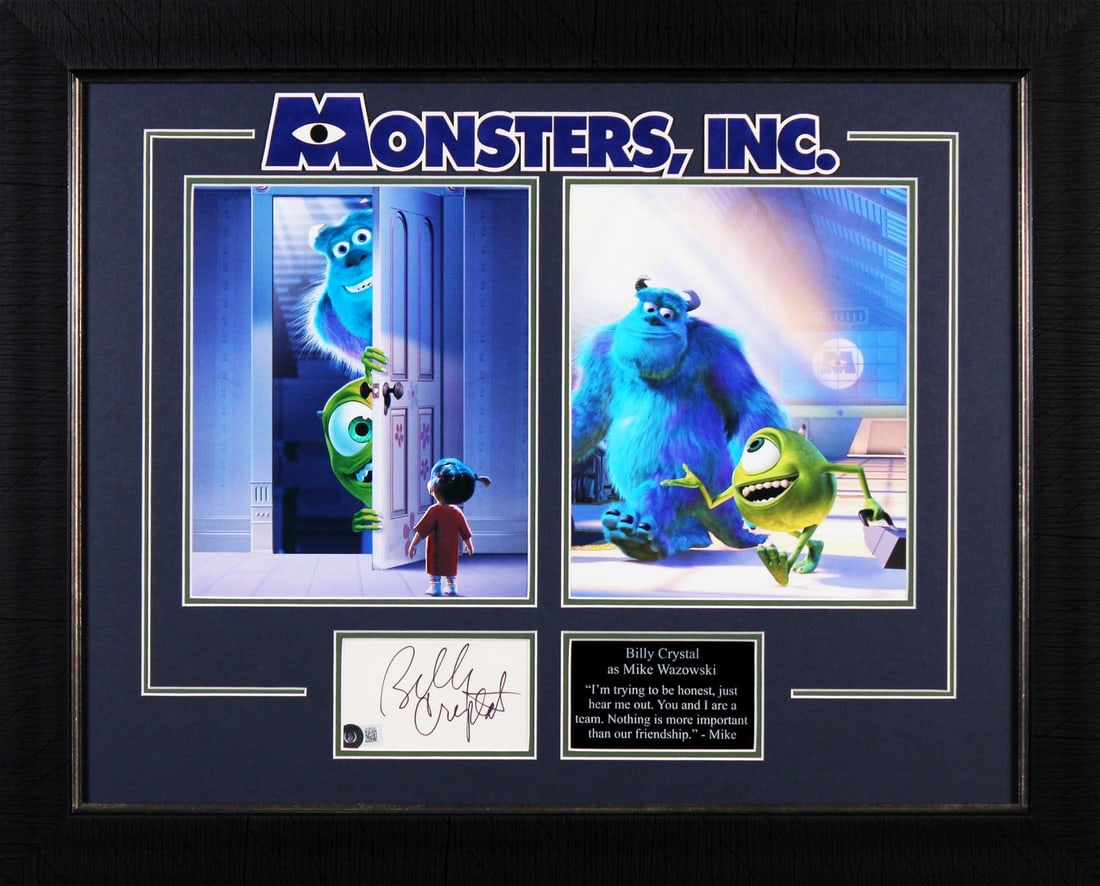 Framed Billy Crystal Autograph on 3x5 Card Beckett Authenticated Monsters Inc. (1 of 3)