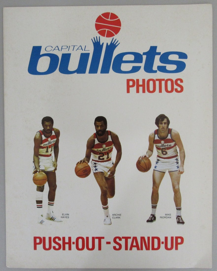 Complete 12-Piece 1973-74 Capital Bullets Basketball Stand-Up Photo Set (1 of 3)