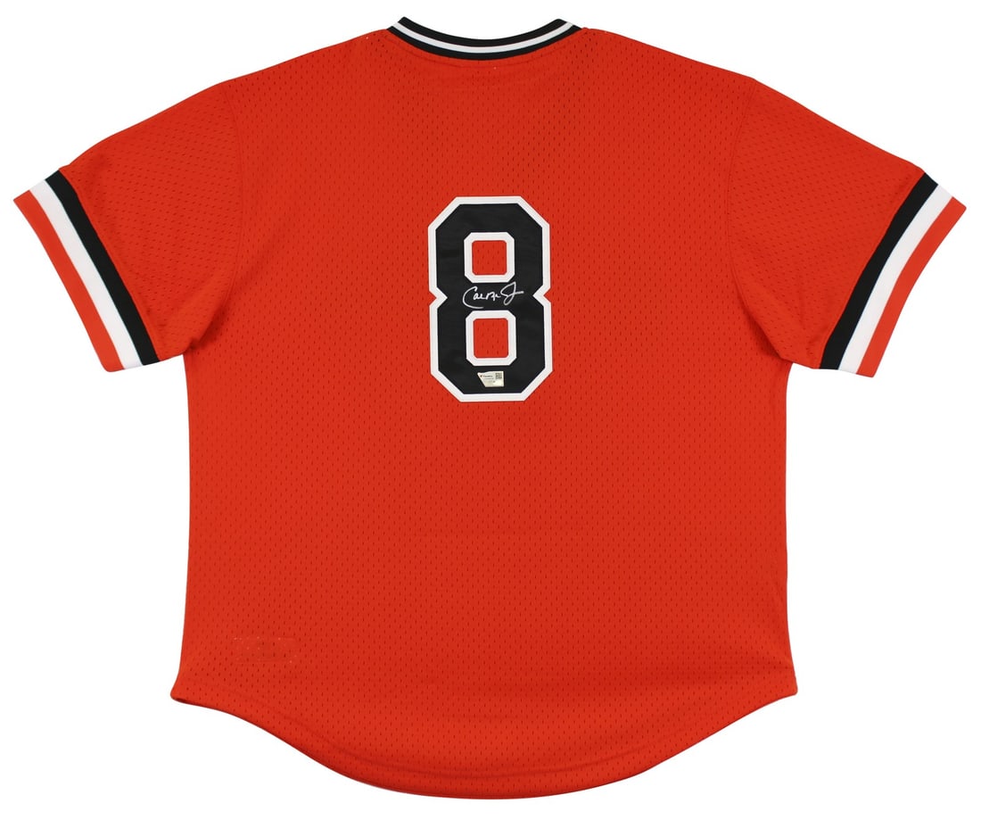 Cal Ripken Jr. Signed Baltimore Orioles Orange BP Jersey Fanatics: Cal Ripken Jr. Signed Baltimore Orioles Orange BP Jersey Fanatics This authentic orange batting practice Nike jersey has been personally signed by Cal Ripken Jr., the legendary player of the Baltimore