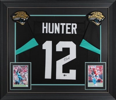 Travis Hunter Signed Black Framed Jersey Jacksonville Jaguars BAS Witnessed (1 of 3)