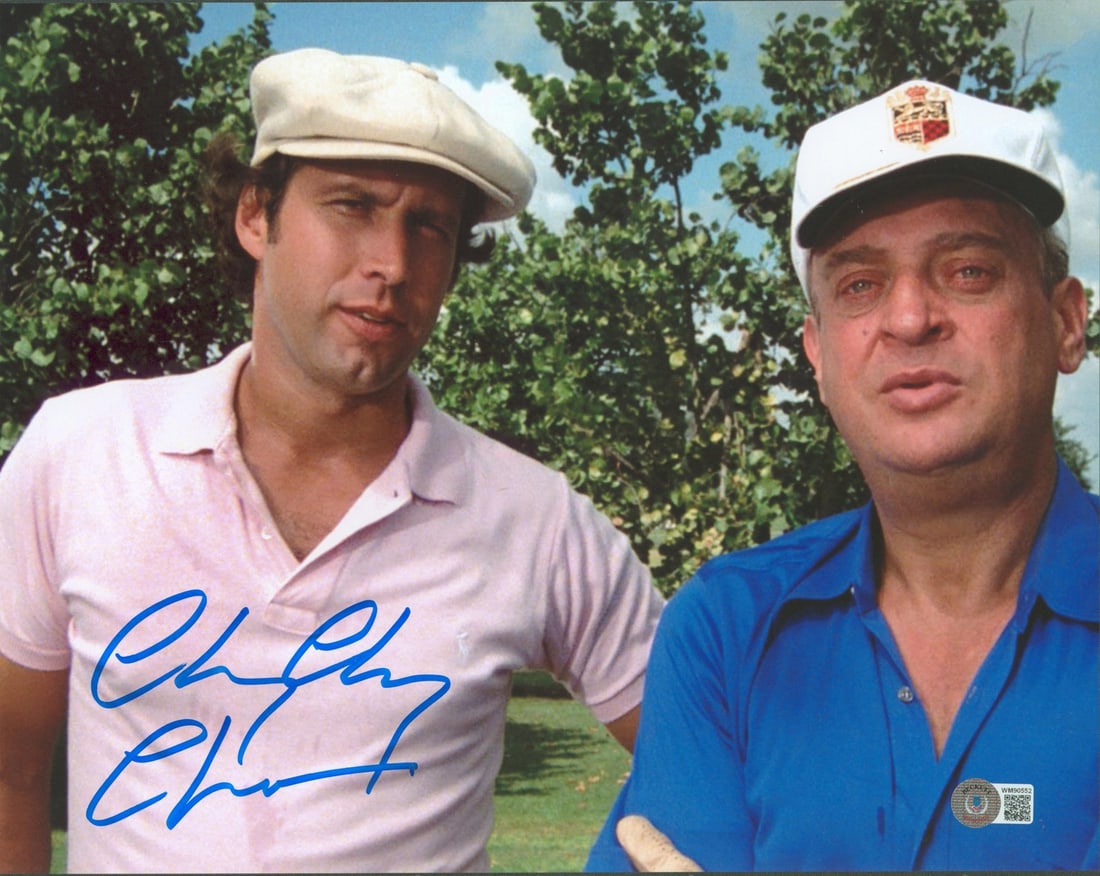 Chevy Chase Signed Caddyshack 11x14 Photo Beckett Witnessed Authentication: Chevy Chase Signed Caddyshack 11x14 Photo Beckett Witnessed Authentication This is an authentic 11x14 photograph personally signed by Chevy Chase from Caddyshack. The autograph is verified by Beckett 