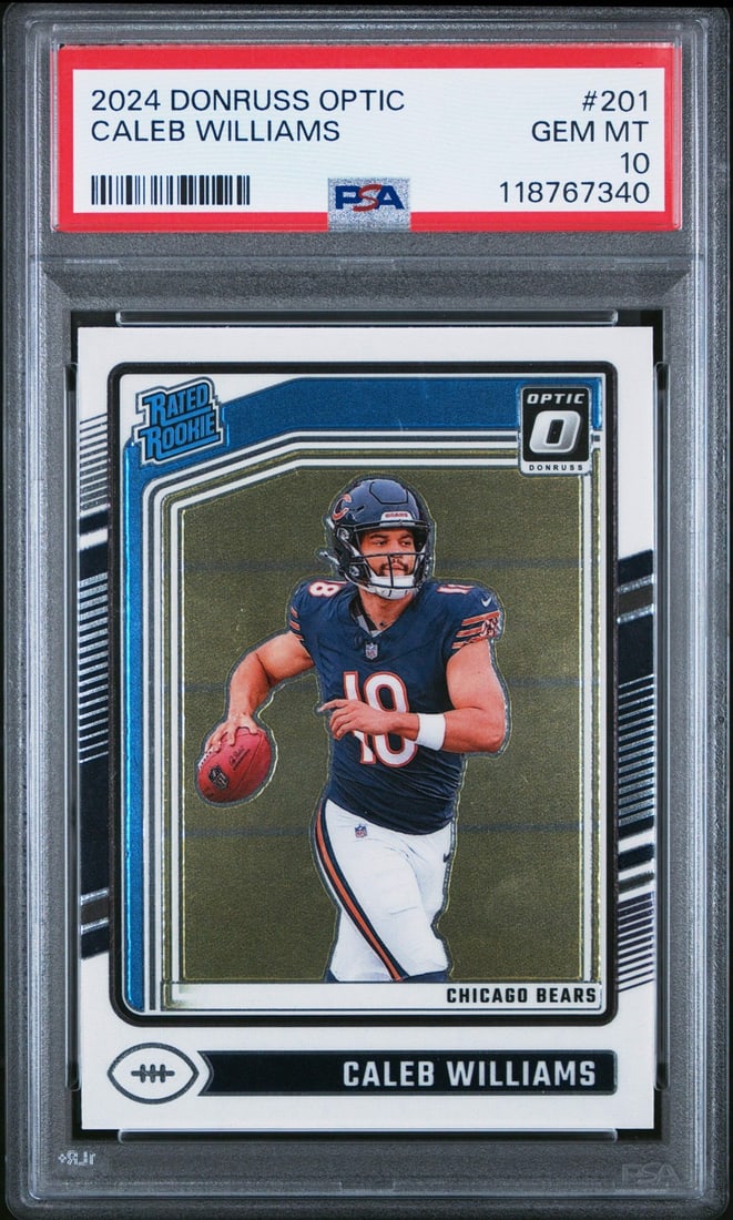 2024 Panini Donruss Optic Caleb Williams #201 PSA 10 Rookie Card (1 of 2)