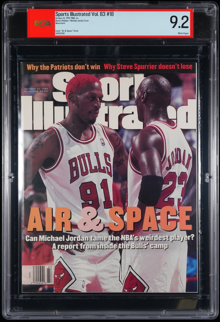 PSA 9.2 Graded Sports Illustrated Magazine Jordan Rodman Bulls Cover 1995 (1 of 4)