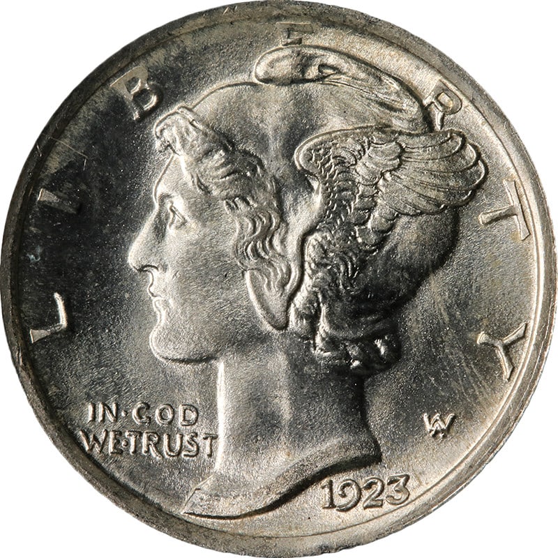 ANACS MS65 FSB 1923 Mercury Dime Silver Philadelphia Mint (1 of 4)