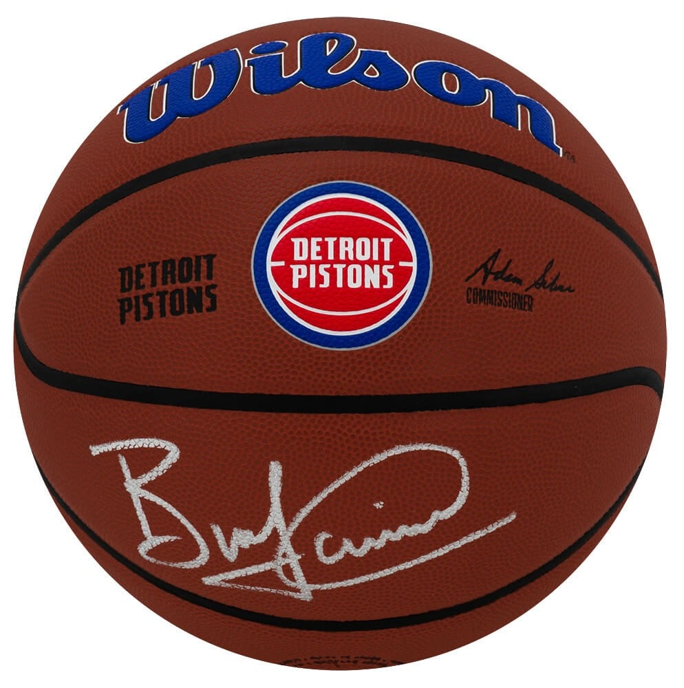 Bill Laimbeer Signed Detroit Pistons Wilson Alliance NBA Basketball with COA (1 of 1)