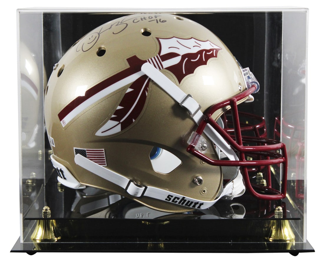 Derrick Brooks Signed FSU Helmet CHOF 16 Beckett Authenticated: Derrick Brooks Signed FSU Helmet CHOF 16 Beckett Authenticated This authentic Schutt full-size speed replica helmet has been personally signed by Derrick Brooks, a legendary player from the Florida St