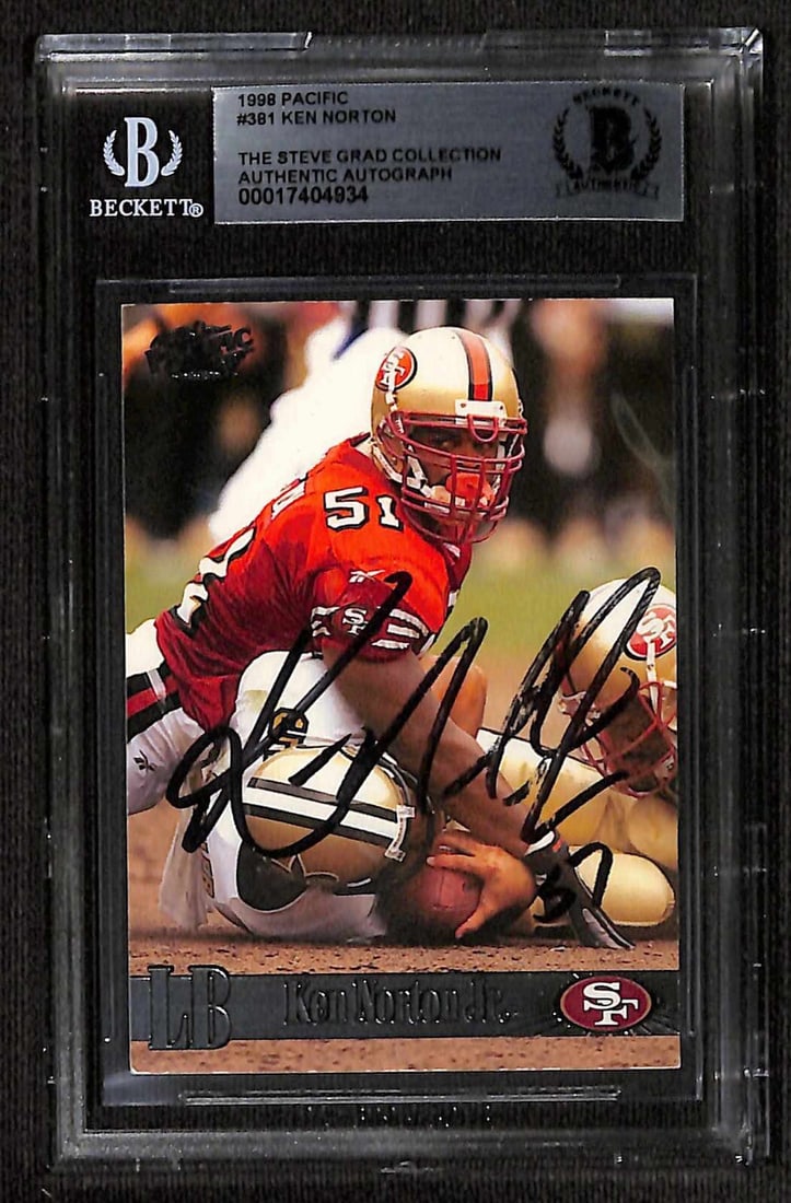 Ken Norton Signed 1998 Pacific #381 Card Beckett Authenticated (1 of 1)