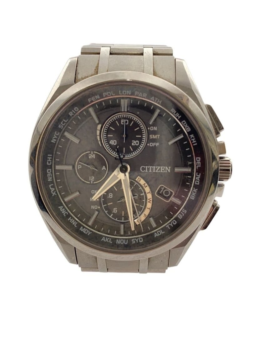 Citizen Attesa Black Men's Wristwatch H804-T018696: Citizen Attesa Black Men's Wristwatch H804-T018696 This CITIZEN ATTESA H804-T018696 men's wristwatch features a sleek black design and is crafted in Japan. The watch shows slight signs of use and is i