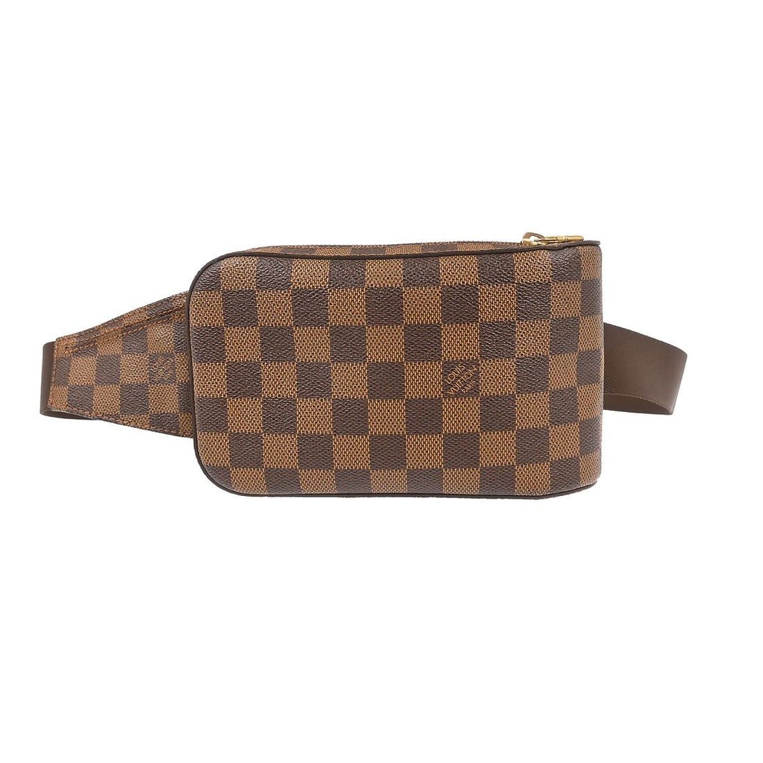 Louis Vuitton Geronimos Brown Canvas Unisex Waist Bag from Spain: Louis Vuitton Geronimos Brown Canvas Unisex Waist Bag from Spain The Louis Vuitton Geronimos Waist Bag features the classic Damier canvas in a brown color, designed for unisex use. This waist bag offe