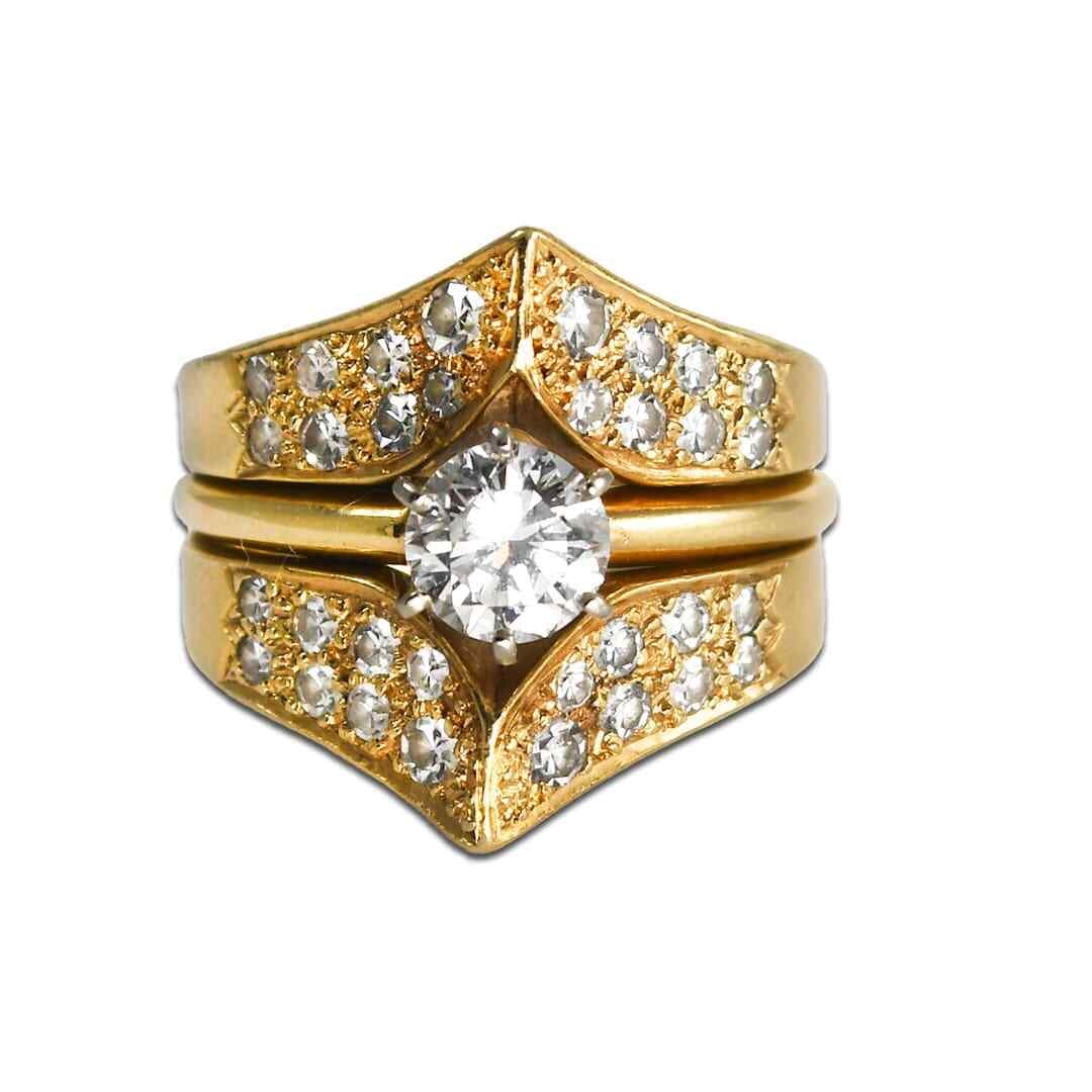 GIA Certified 14K Yellow Gold Diamond Solitaire Ring Size 4.75: GIA Certified 14K Yellow Gold Diamond Solitaire Ring Size 4.75 This 14K yellow gold diamond ring features a GIA certified 0.58 carat round brilliant cut center diamond with F color and VS1 clarity, of