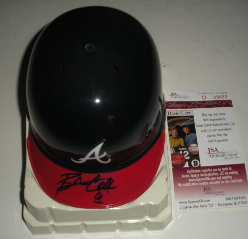 Atlanta Braves Bobby Cox signed mini baseball helmet JSA COA (1 of 1)