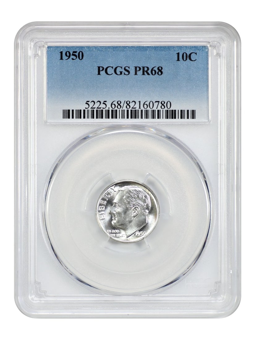 1950 Roosevelt Dime Proof PR68 Graded by PCGS (1 of 4)