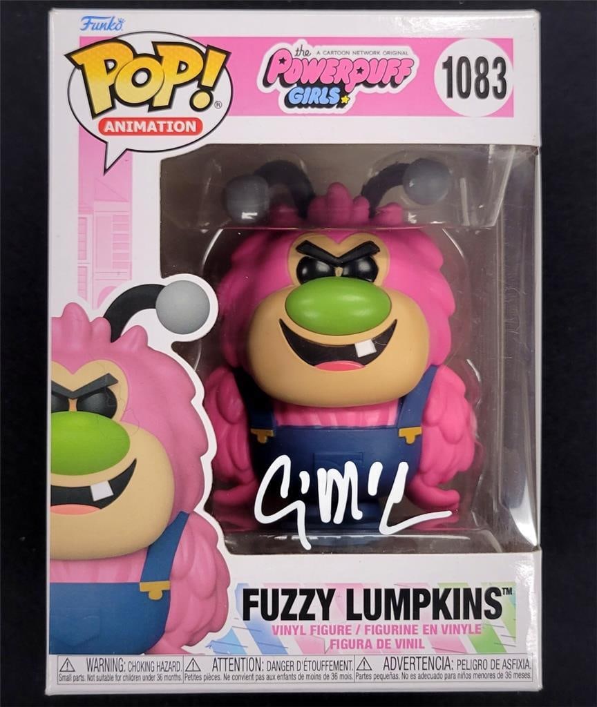 Craig McCracken Signed Fuzzy Lumpkins Funko Pop Beckett Authenticated: Craig McCracken Signed Fuzzy Lumpkins Funko Pop Beckett Authenticated This is a signed Funko Pop figure of Fuzzy Lumpkins from the beloved animated series The Powerpuff Girls. Authenticated by Beckett
