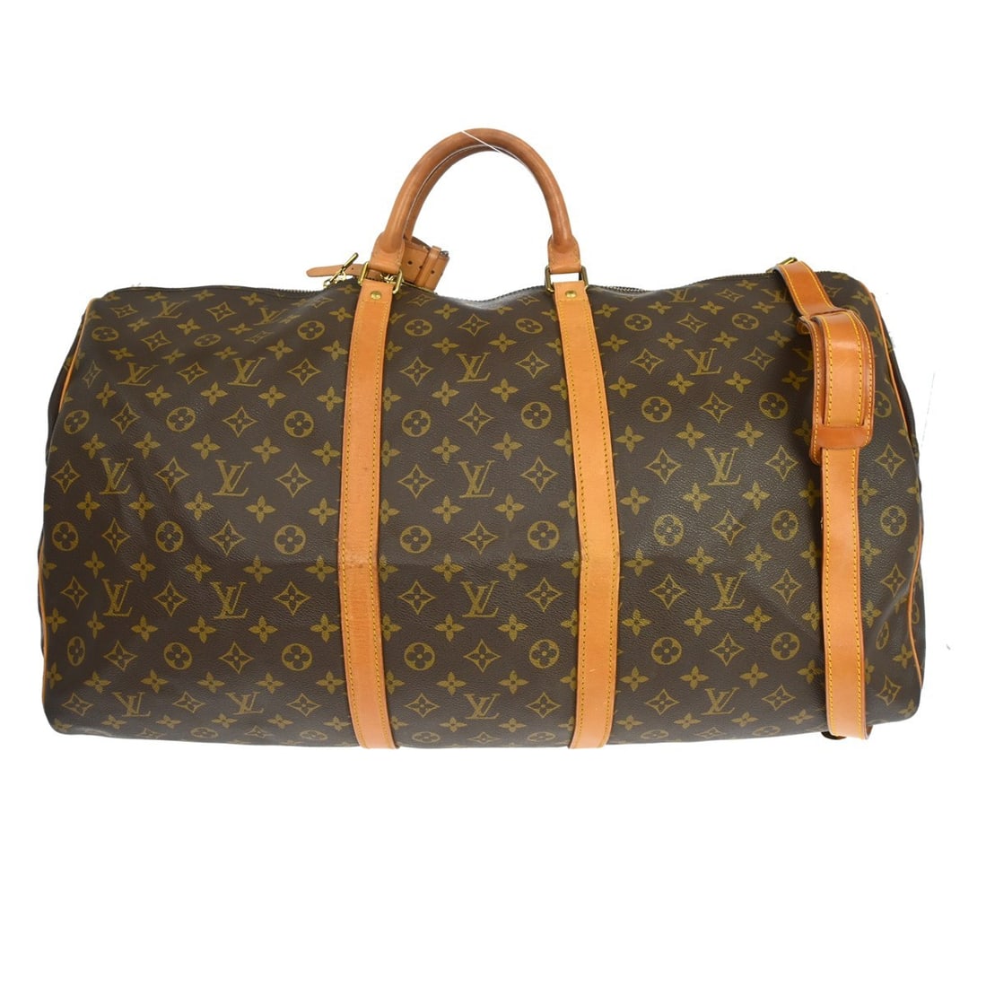 Louis Vuitton Monogram Canvas Keepall Bandouliere Travel Bag 60cm: Louis Vuitton Monogram Canvas Keepall Bandouliere Travel Bag 60cm This Louis Vuitton Keepall Bandouliere bag is crafted from the signature monogram canvas in brown. Designed for unisex use, it feature