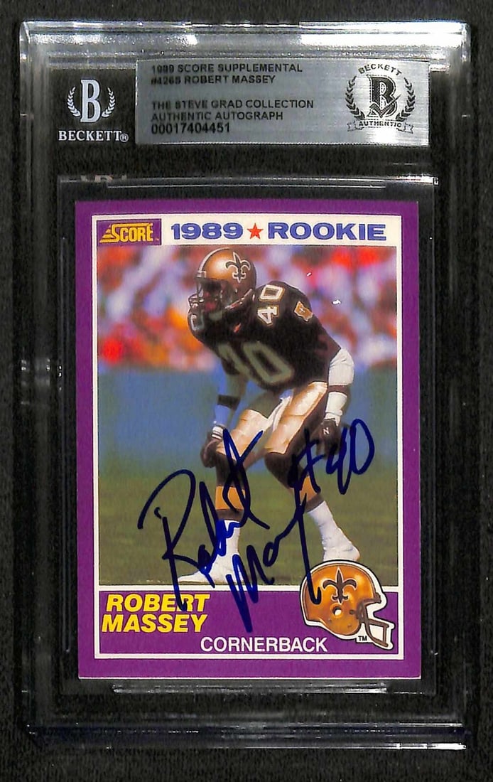 Robert Massey Signed 1989 Score Supplemental #426S Football Card Beckett Authenticated (1 of 1)