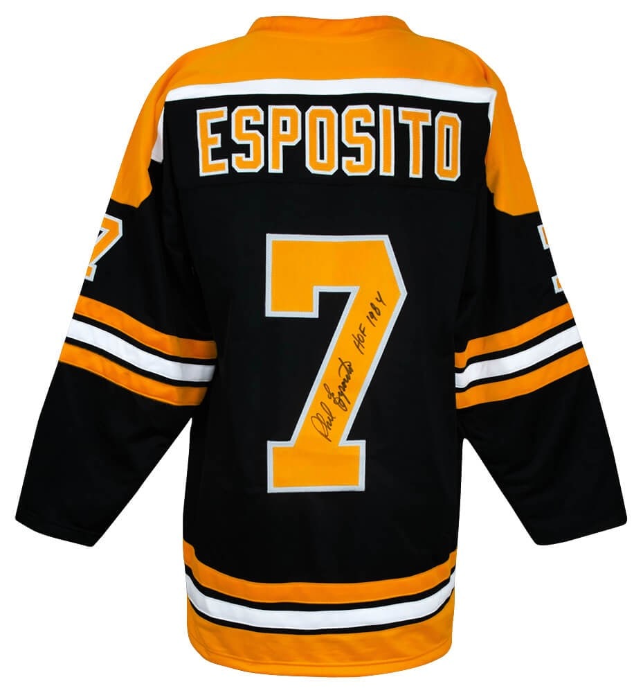 Phil Esposito Signed Black Custom Jersey HOF 1984 with COA (1 of 1)