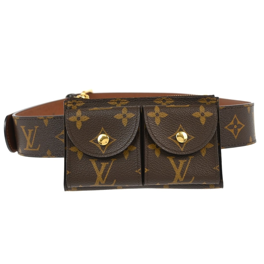 Louis Vuitton Monogram Ceinture Pochette Duo Bum Bag with Adjustable Strap: Louis Vuitton Monogram Ceinture Pochette Duo Bum Bag with Adjustable Strap This stylish Louis Vuitton Ceinture Pochette Duo Waist Bum Bag is a perfect accessory for casual outings. Featuring the iconi