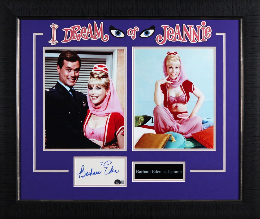 Barbara Eden I Dream of Jeannie Signed Framed Index Card Beckett Authenticated: Barbara Eden I Dream of Jeannie Signed Framed Index Card Beckett Authenticated This authentic signed & framed 3x5 index card features the signature of Barbara Eden, the iconic star of "I Dream of Jean
