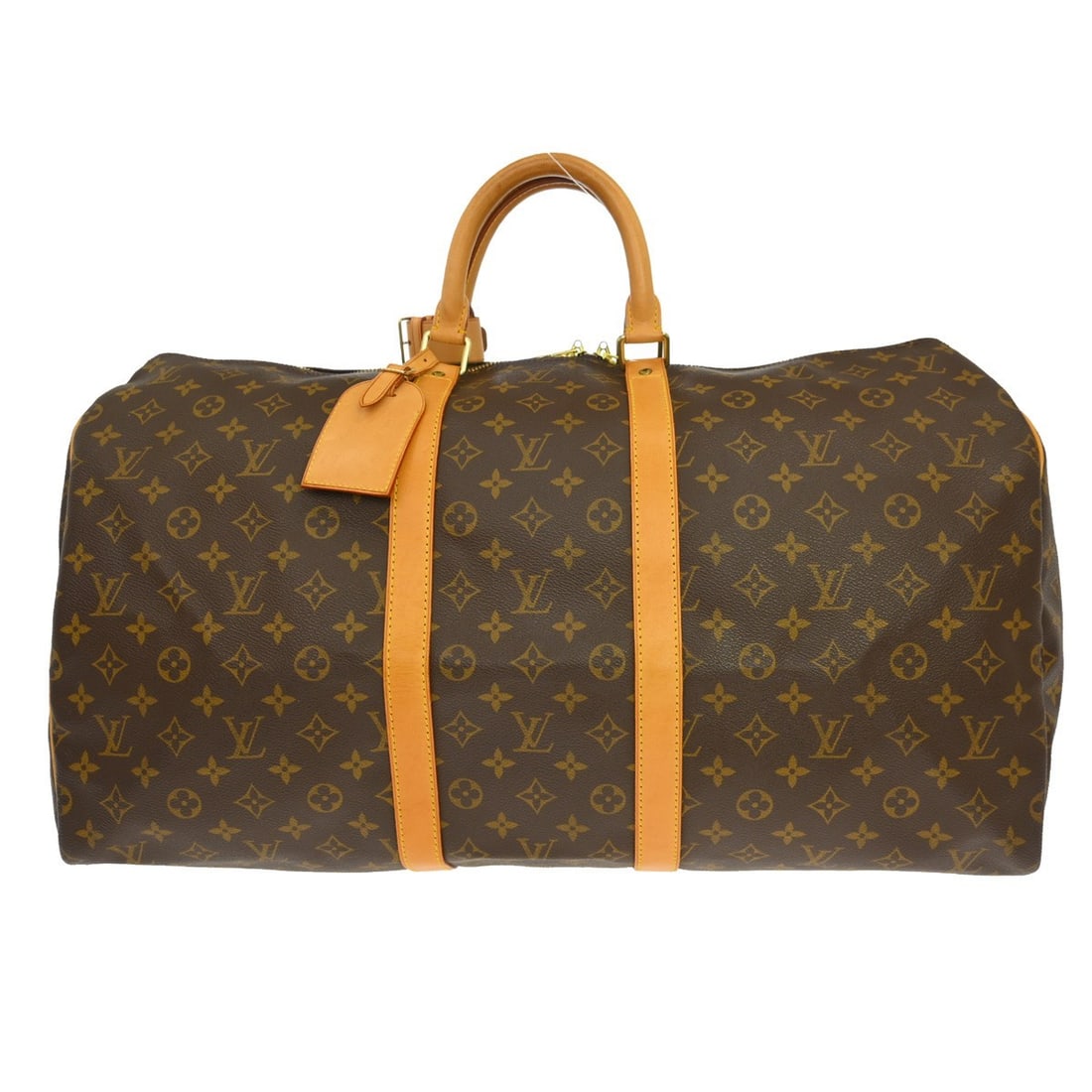 Louis Vuitton Keepall 55 monogram duffle travel bag: Louis Vuitton Keepall 55 monogram duffle travel bag This Louis Vuitton Keepall 55 is a vintage travel duffle bag crafted from the brand's iconic monogram canvas leather. Designed for unisex adults, it