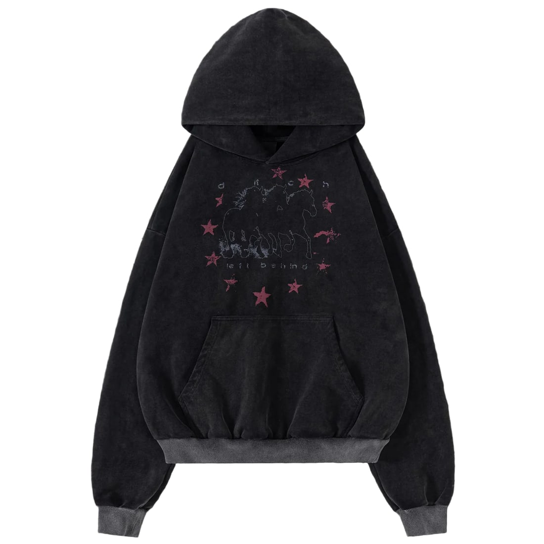 Ditch Pony Small Black Cotton Blend Hoodie with Branding (1 of 1)
