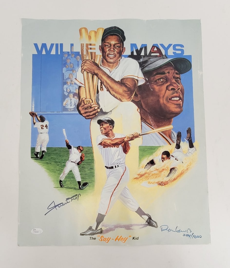 Willie Mays Signed 16x20 Limited Edition Photo #244/1000 JSA COA: Willie Mays Signed 16x20 Limited Edition Photo #244/1000 JSA COA This stunning limited edition 16x20 photograph features the legendary Willie Mays, personally signed by the Hall of Famer himself. Prod