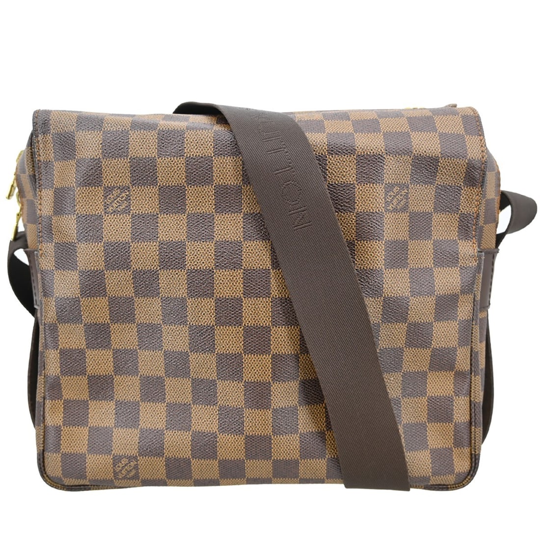 Louis Vuitton Damier Canvas Naviglio Shoulder Bag Brown France: Louis Vuitton Damier Canvas Naviglio Shoulder Bag Brown France The Louis Vuitton Naviglio Handbag in Damier canvas features a brown colorway and is designed for unisex use. This vintage bag originates