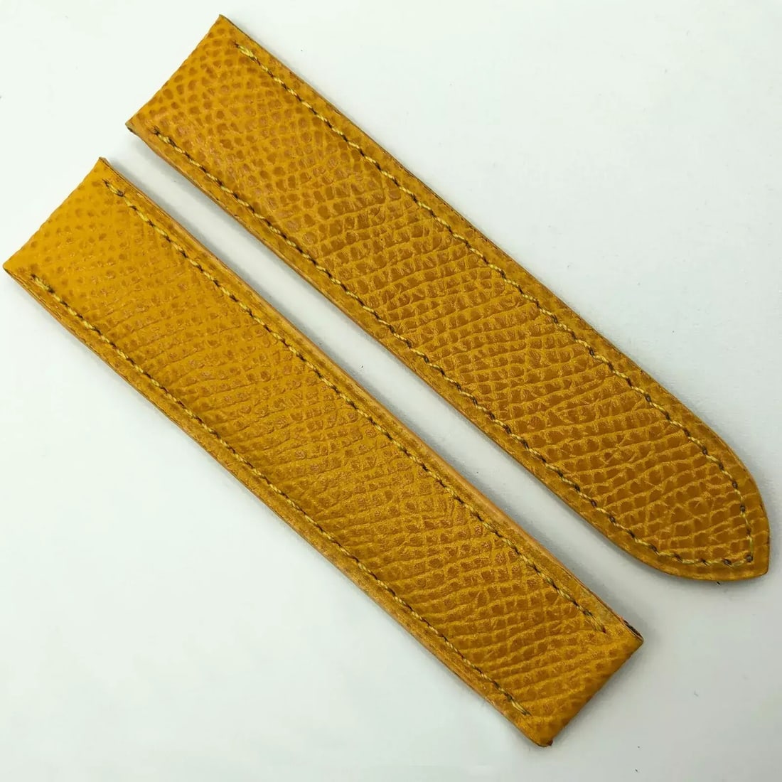 Cartier 17mm Yellow Leather Deployant Strap Luxury Wristwatch Band: Cartier 17mm Yellow Leather Deployant Strap Luxury Wristwatch Band Discover the elegance of the Cartier Authentic 17mm Yellow Leather Strap, designed specifically for deployant clasps. This luxurious 