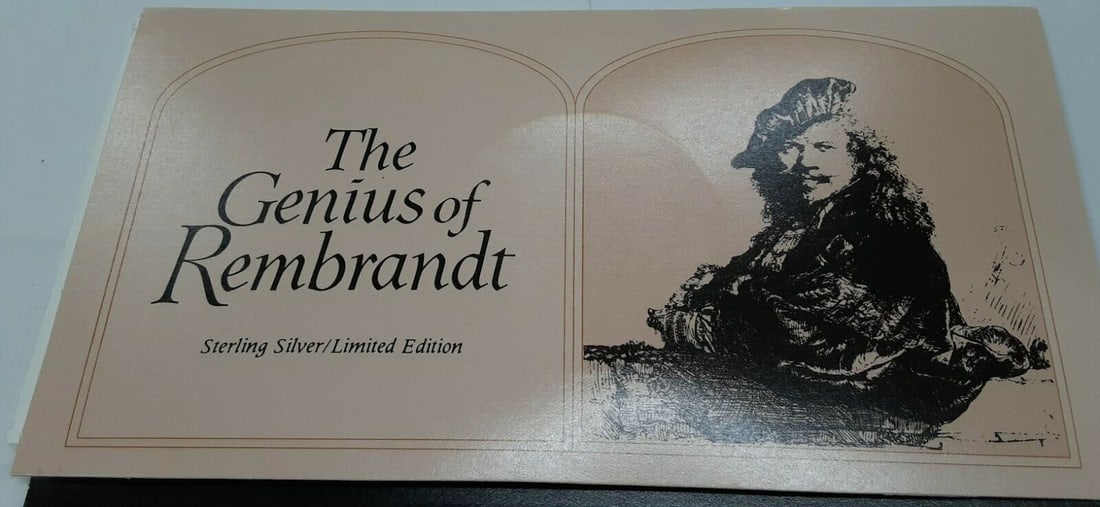 Sterling Silver Rembrandt Hendrickje Stoffels Proof Medal by Franklin Mint in Card (1 of 5)