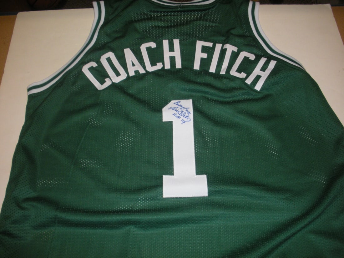 Bill Fitch Signed Boston Celtics Jersey with COA HOF 2009: Bill Fitch Signed Boston Celtics Jersey with COA HOF 2009 This authentic Boston Celtics jersey is a tribute to coaching legend Bill Fitch, who was inducted into the Hall of Fame in 2009. The jersey is