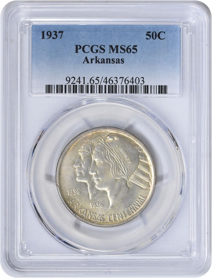 1937 Arkansas Commemorative Silver Half Dollar MS65 PCGS 90% Silver (1 of 2)