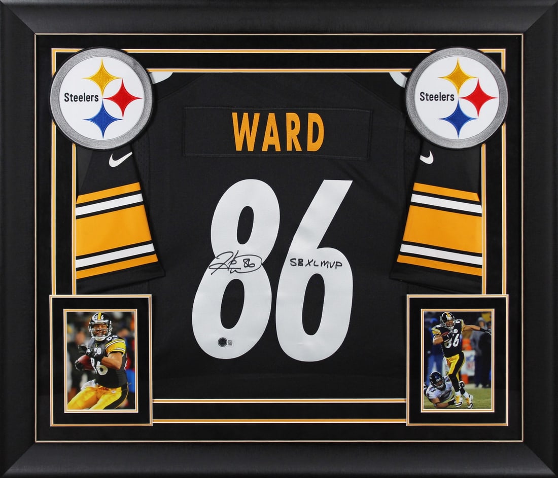 Hines Ward Signed Black Nike Limited Framed Jersey SB XL MVP BAS Authenticated (1 of 2)