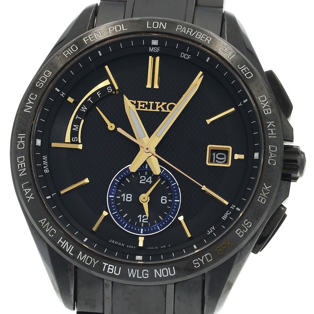 Seiko Brightz Shohei Ohtani solar radio controlled titanium men's watch: Seiko Brightz Shohei Ohtani solar radio controlled titanium men's watch This Seiko Brightz Shohei Ohtani Model men's wristwatch features a titanium case and band, offering both durability and a lightw