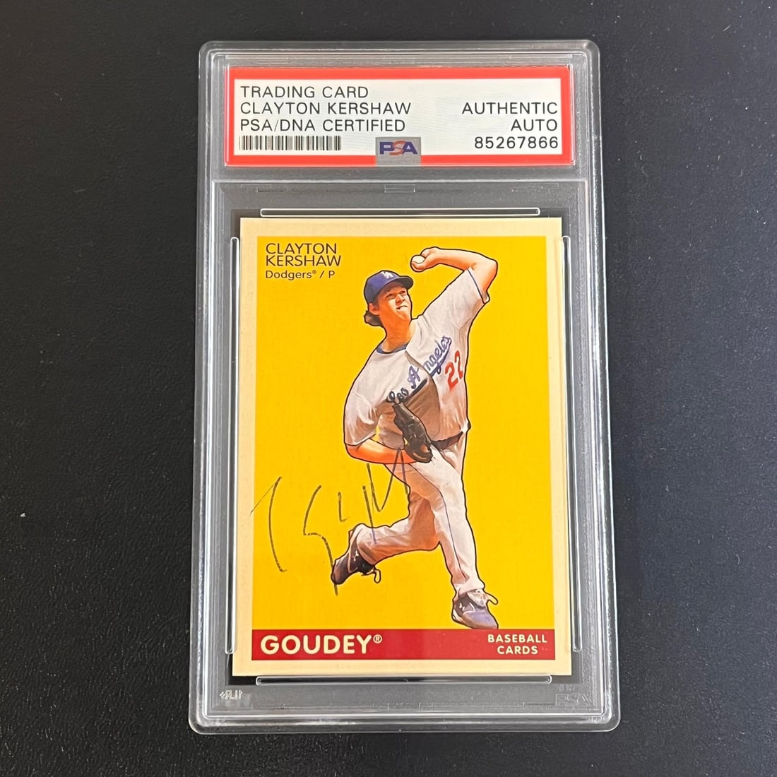 2009 Upper Deck Goudey #94 Clayton Kershaw Signed PSA Slabbed Dodgers Card: 2009 Upper Deck Goudey #94 Clayton Kershaw Signed PSA Slabbed Dodgers Card This is a 2009 Upper Deck Goudey #94 trading card featuring a signature from Clayton Kershaw, a prominent player for the Los 