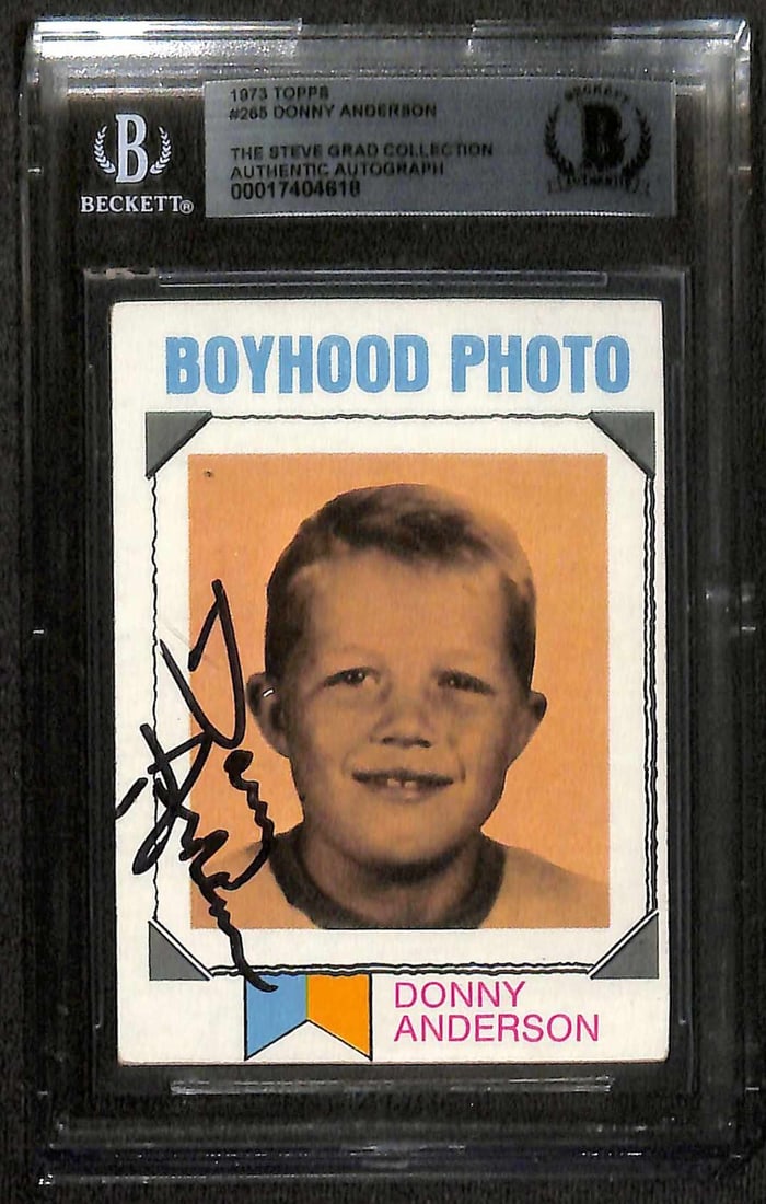 Donny Anderson Autographed 1973 Topps #265 Card Beckett Authenticated: Donny Anderson Autographed 1973 Topps #265 Card Beckett Authenticated This is an original 1973 Topps #265 sports trading card featuring Donny Anderson, the St. Louis Cardinals running back. The card i