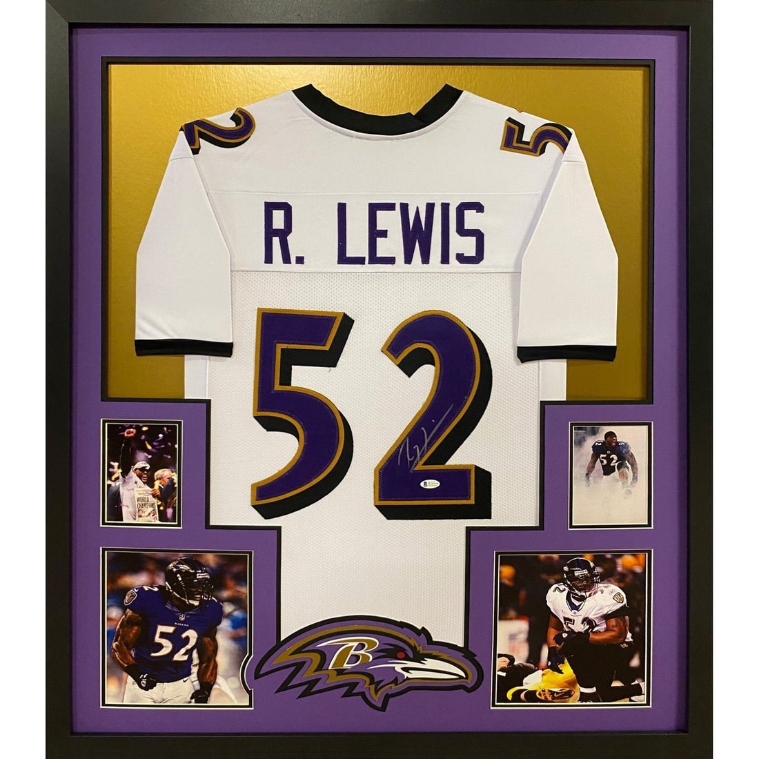 Ray Lewis Autographed Framed Jersey Beckett Authenticated Baltimore Ravens: Ray Lewis Autographed Framed Jersey Beckett Authenticated Baltimore Ravens This is an autographed Ray Lewis framed jersey, showcasing the legendary Baltimore Ravens linebacker. Authenticated by Becket