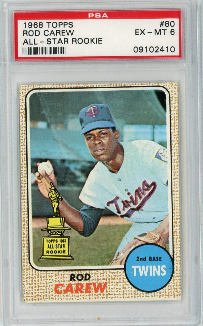 1968 Topps Rod Carew #80 Rookie Cup Baseball Card PSA 6 (1 of 2)