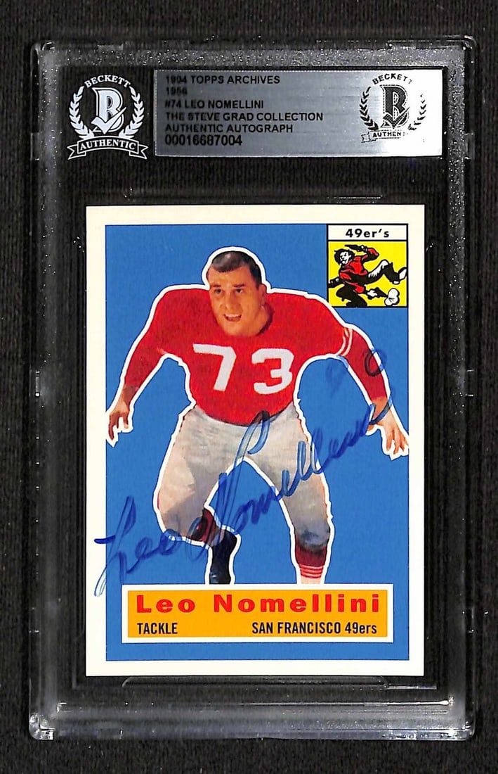 Leo Nomellini 1994 Topps Archives 1956 Signed Football Card Beckett Authenticated (1 of 1)